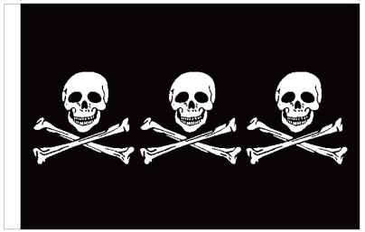 Chris Condit Pirate 12"x18" Stick Flag ROUGH TEX® 100D 30" Wooden Staff