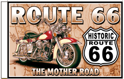 Route 66 Map 12"x18" Flag ROUGH TEX® 100D With Grommets