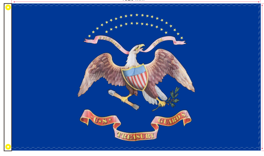 US Guards 1861 Abe Lincoln Union 1861 American 3'X5' Double Sided Flag ROUGH TEX® 100D Gold Fringe Sleeve Grommets