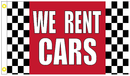 We Rent Cars Checkered 3'x5' Flag ROUGH TEX® 100D