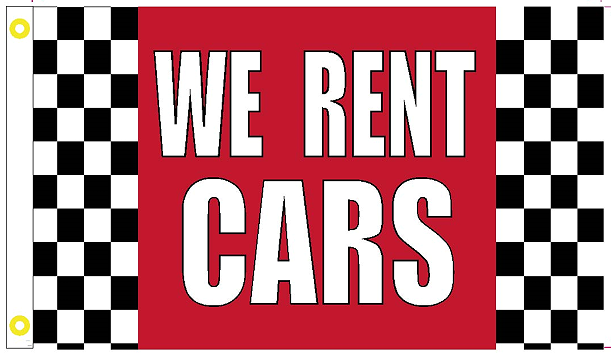 We Rent Cars Checkered 3'X5' Flag ROUGH TEX® 100D