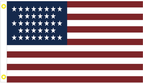 General Grant's US 36 Stars 12"x18" Flag ROUGH TEX® 100D With Grommets