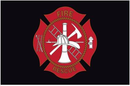 Fire Department Black 3'X5' Flag ROUGH TEX® 100D