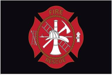 Fire Department Black 3'X5' Flag ROUGH TEX® 100D
