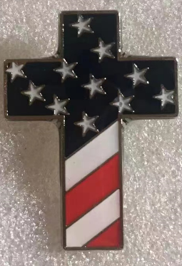USA Cross Silver Lapel Pin