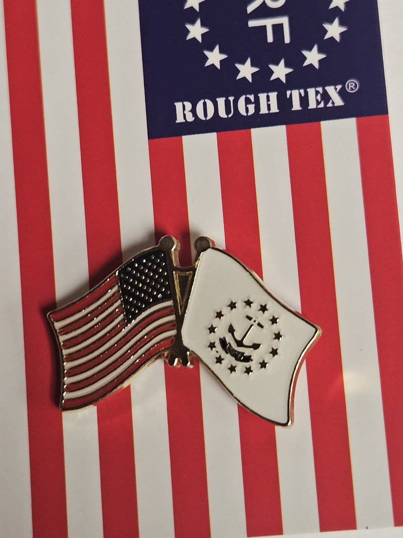 USA & Rhode Island Friendship Lapel Pin