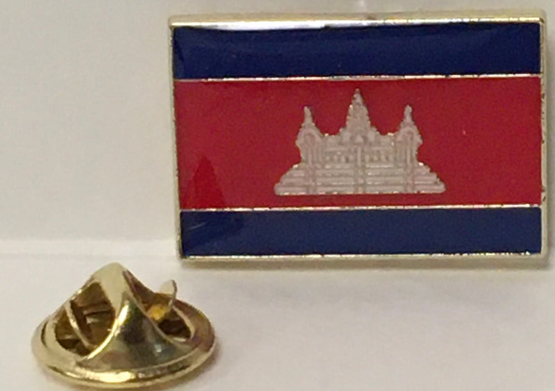 Cambodia Flag Rectangle Lapel Pin