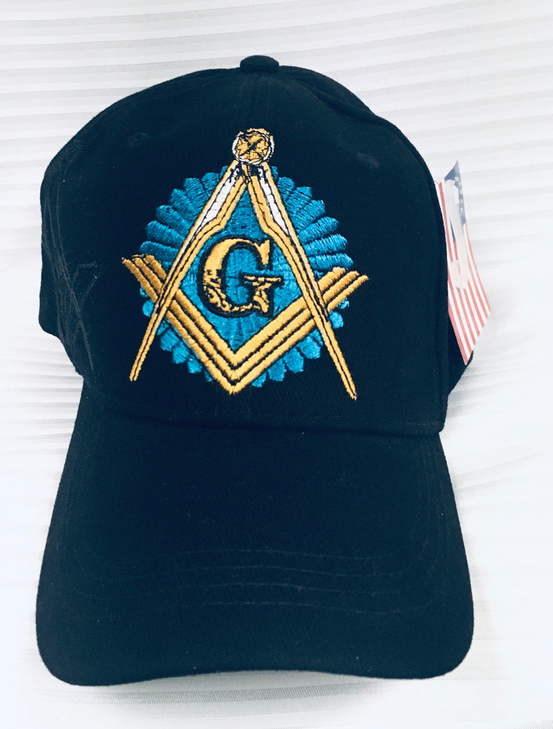 Mason Light Blue Compass Shade Black Embroidered Cap