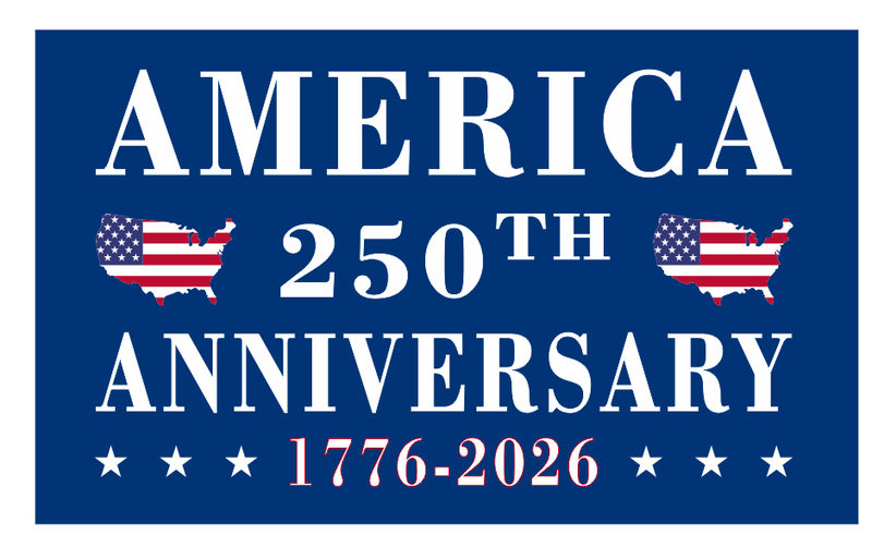 America 250th Anniversary Blue 3'X5' Flag ROUGH TEX® 68D 1876 2026