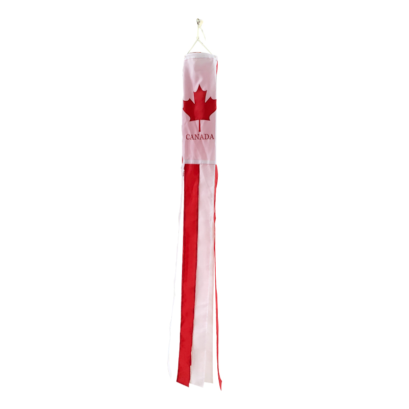 Canada 5.5"x60" Sewn Rough Tex 300D Windsock