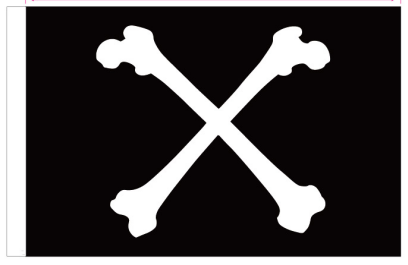 Henry Every Cross Bones Jolly Roger 12"x18" Stick Flag ROUGH TEX® 100D 30" Wooden Staff