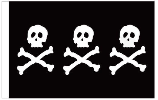 Chris Condit Pirate Vintage 12"x18" Stick Flag ROUGH TEX® 100D 30" Wooden Staff