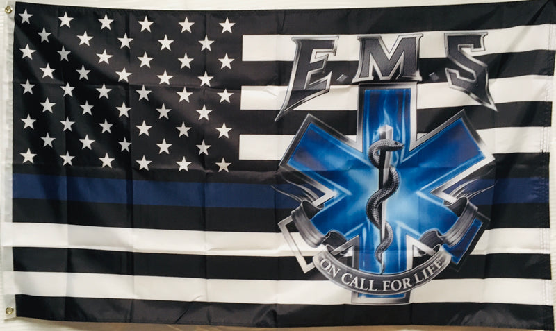 USA Emergency Medical Service Law Enforcement Memorial 3'X5' Flag ROUGH TEX® 100D