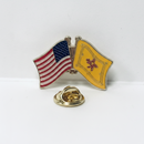 USA & Scotland Royal Lion Friendship Lapel Pin – Scottish American | Cloisonné Hard Enamel