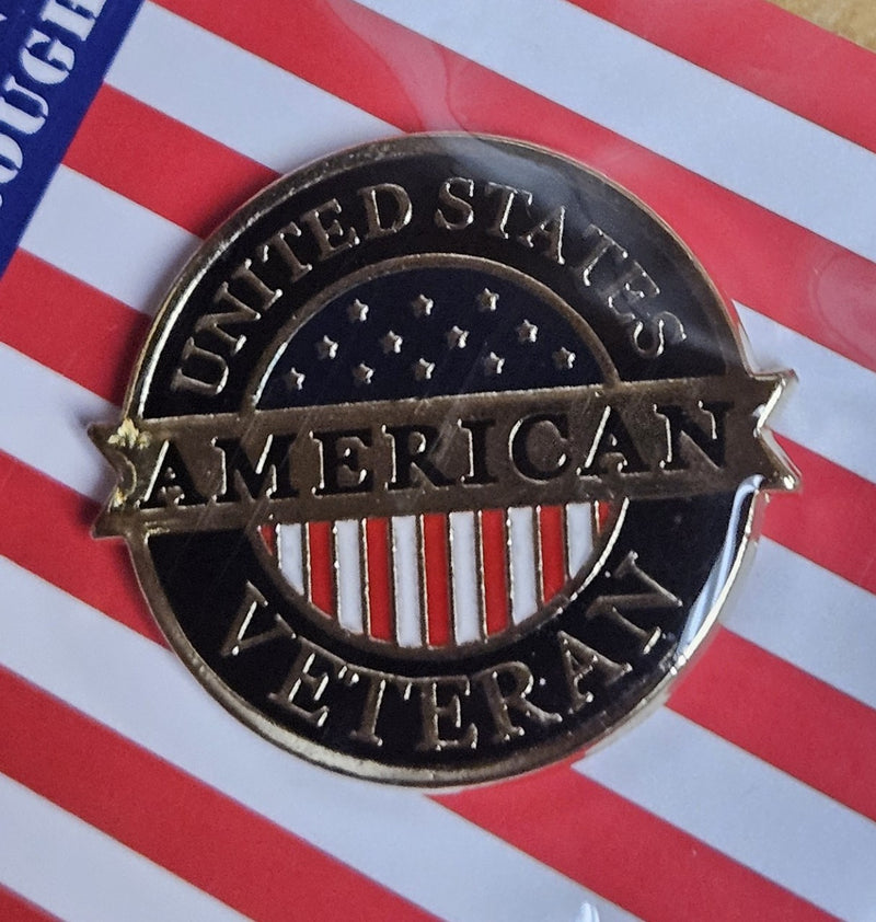 United States American Veterans Round Lapel Pin