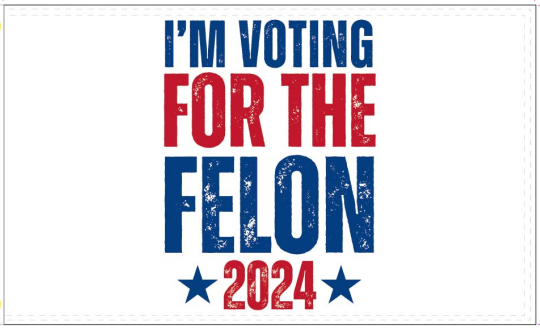 I'm Voting For The Felon 2024 3'X5' Flag ROUGH TEX® 100D