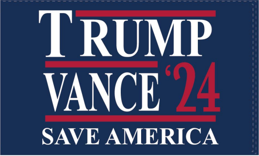 Trump Vance 24 Save America Blue 3'X5' Flag ROUGH TEX® 100D