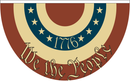 Vintage USA 1776 We The People 3'x5' Fan 100D Printed American 250 Rough Tex Bunting