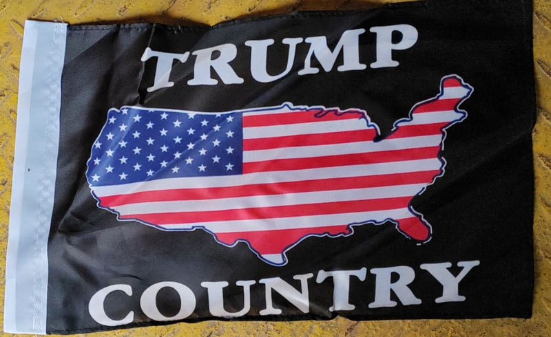 Trump Country 12"x18" Stick Flag ROUGH TEX® 68D 30" Wooden Stick