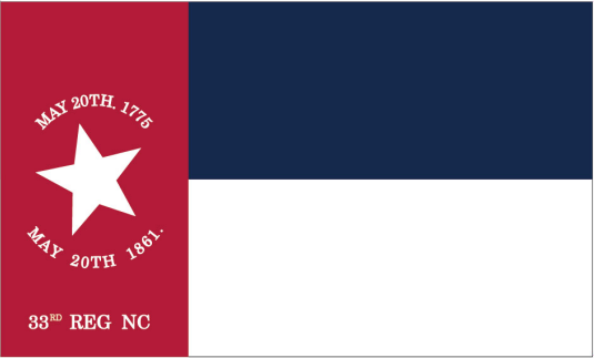 North Carolina Republic 33rd Regiment 3'x5' Flag ROUGH TEX® 100D