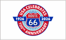 USA Celebrates Route 66 12"x18" Stick Flag ROUGH TEX® 100D 30" Wooden Stick