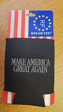 Make America Great Again Dark MAGA Embroidered Black Can Holder Neoprene Koozie 12 Pack