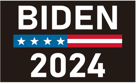 Biden 2024 USA 12"x18" Stick Flag ROUGH TEX® 100D 30" Wooden Staff