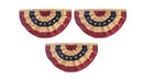 Vintage American Flag Buntings Three Pack American 1.5x3 18×36 Inches 2x4 24x48 Inches 3x6 Feet 36x72 Inches Options Real Pleated Embroidered USA Stars Tea Stained Fans