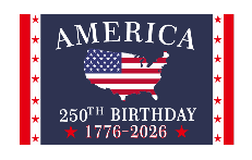 America 250th Birthday 1776-2026 3'X5' Flag ROUGH TEX® 68D