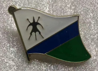 Lesotho Old Country Wavy Lapel Pin