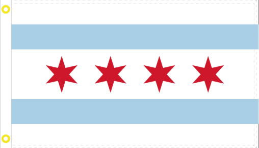 City of Chicago 3'x5' Flag ROUGH TEX® 68D