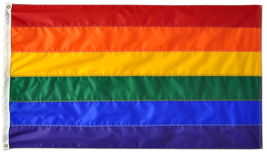 Rainbow 6'x10' Embroidered Flag ROUGH TEX® 210D Nylon Pride LGBT