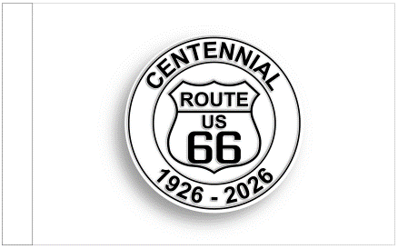 Route 66 Centennial 12"x18" Stick Flag ROUGH TEX® 100D 30" Wooden Stick