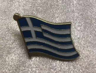 Greek Pin Dangles Greece Wavy Lapel Pin