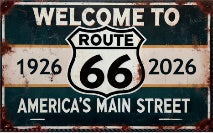 Welcome To Route 66 America's Main Street 1926 2026 3'x5' Flag ROUGH TEX® 100D