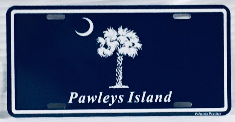 South Carolina State Flag "Pawleys Island" License Plate Blue
