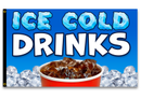 Ice Cold Drinks 3'X5' Flag ROUGH TEX® 68D