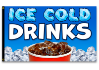 Ice Cold Drinks 3'X5' Flag ROUGH TEX® 68D