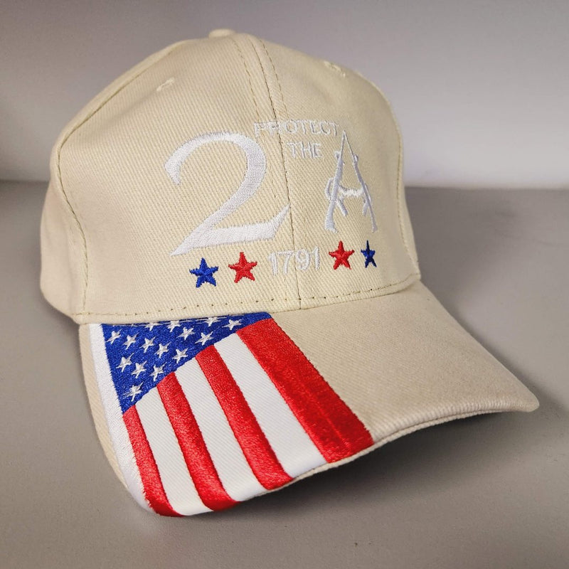 2A 2nd Amendment 1791 USA Tan Embroidered Cap