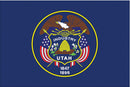 Utah 3'x5' Embroidered Polyester Flag with Gold Fringe