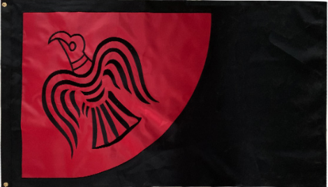 Black Raven 3'x4' Embroidered Flag ROUGH TEX® Cotton