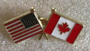 USA & Canada Friendship Lapel Pin American Canadian