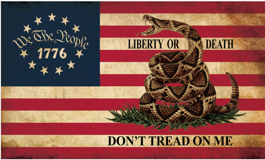 Liberty or Death Dont Tread on Me 1776 Betsy Ross Rattle Snake 1776 American USA Flag 100D 3x5