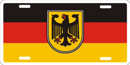 German Eagle Embossed License Plate