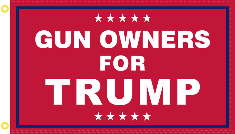 Gun Owners For Trump 3'X5' Double Sided Flag ROUGH TEX® 100D