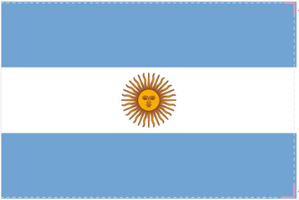 Argentina 12"x18" Stick Flag ROUGH TEX® 100D 30" Wooden Staff