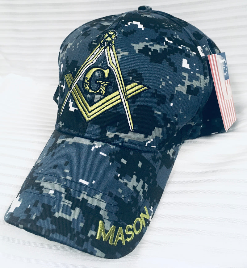 Masonic Blue Digital Camo Cap Mason Hat Military