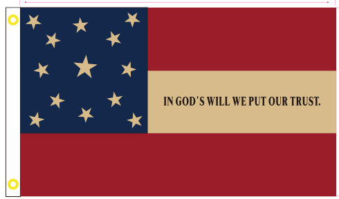 Stars & Bars 13 Stars In God's Will We Put Our Trust 3'X5' Flag ROUGH TEX® 100D