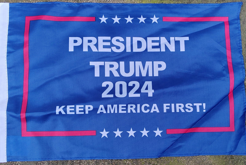 President Trump 2024 Keep America First 12"x18" Flag ROUGH TEX® 68D