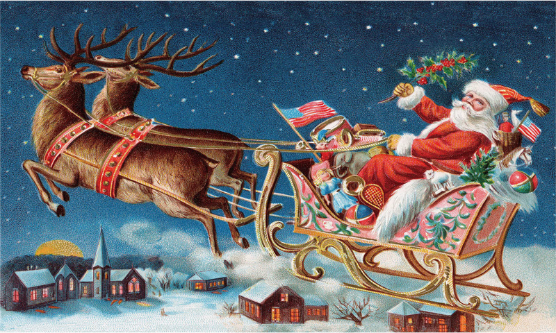 Santa Sleigh Road Trip 3'X5' Flag ROUGH TEX® 100D